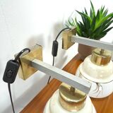 Design wandlampen Kamenicky Senov met melkglas kap vintage
