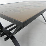 Vallauris tile table signed sensee