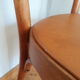 Bistro chair Baumann 1963 curved wood and skaï imitation leather caramel