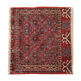 Antique persian turkmen rug small red wool area rug