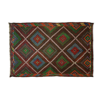 Area kilim rug ,vintage wool turkish handknotted kilim, 218x320 cm rug