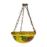 Vintage hanging cacker art nouveau 1 feu, in yellow glass paste with floral motifs. early 20th