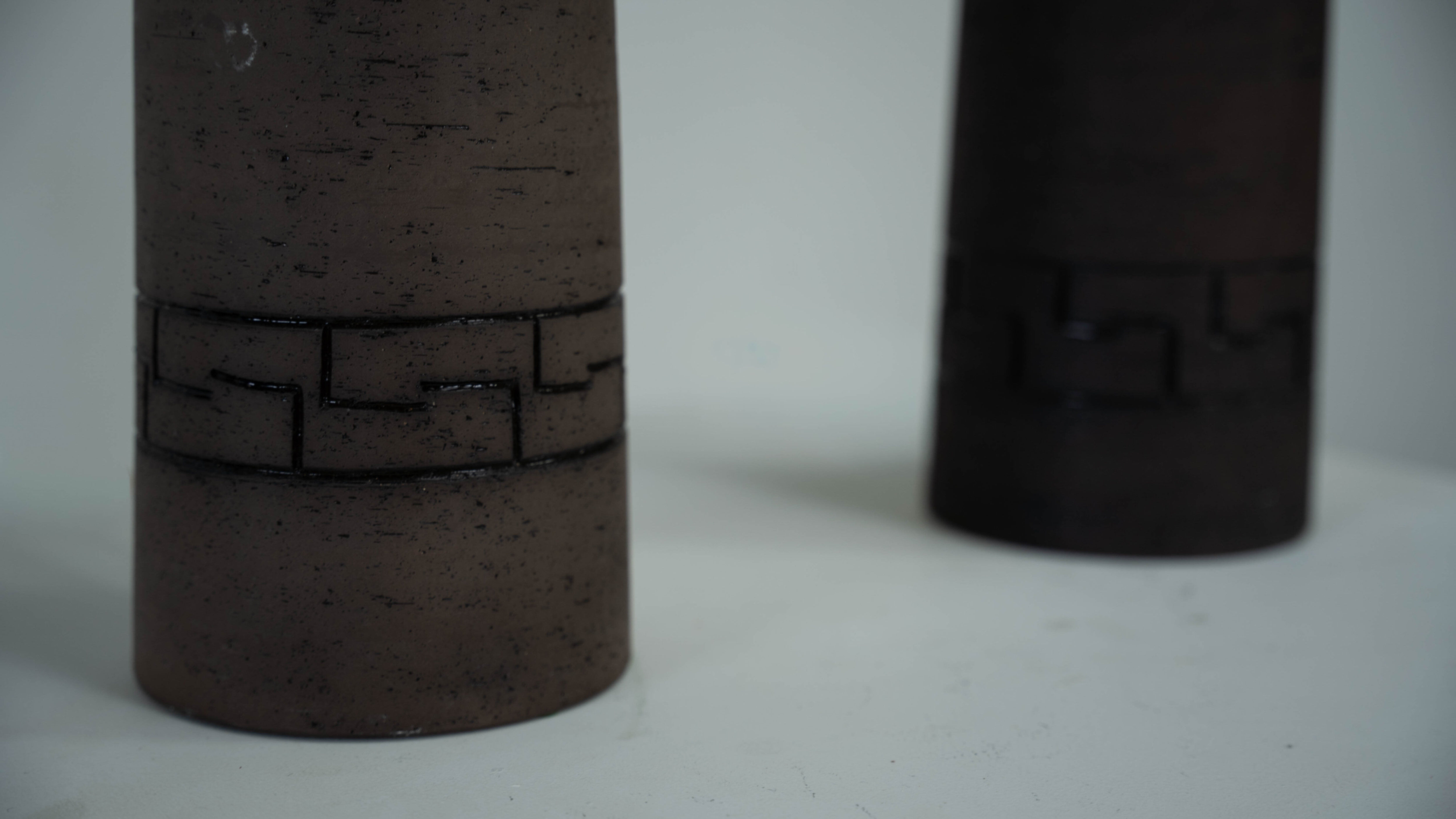Set of two ceramic sculptural table lamps by Töreboda