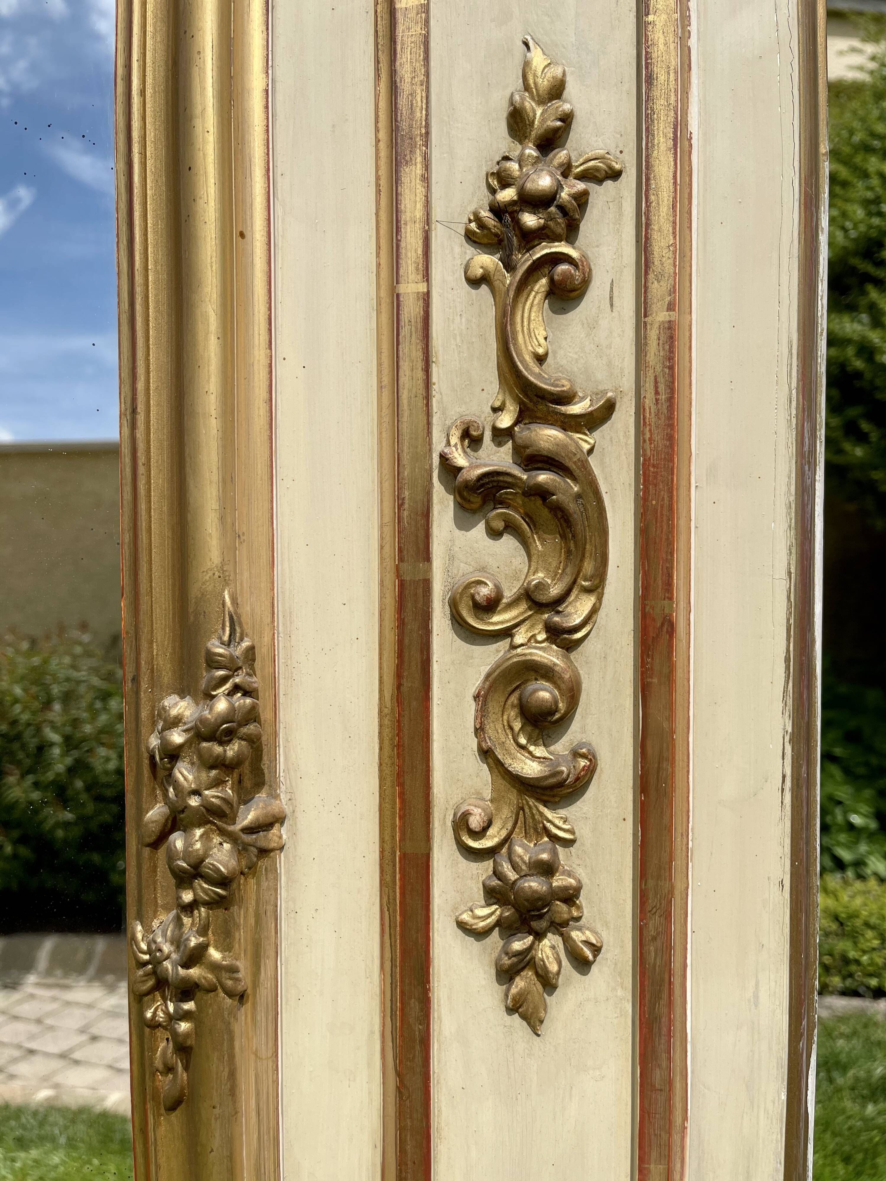 Trumeau lacquered and gilded Louis XVl style