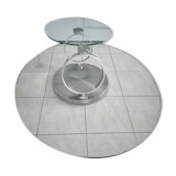 Table basse avec plateaux en verre dépliables