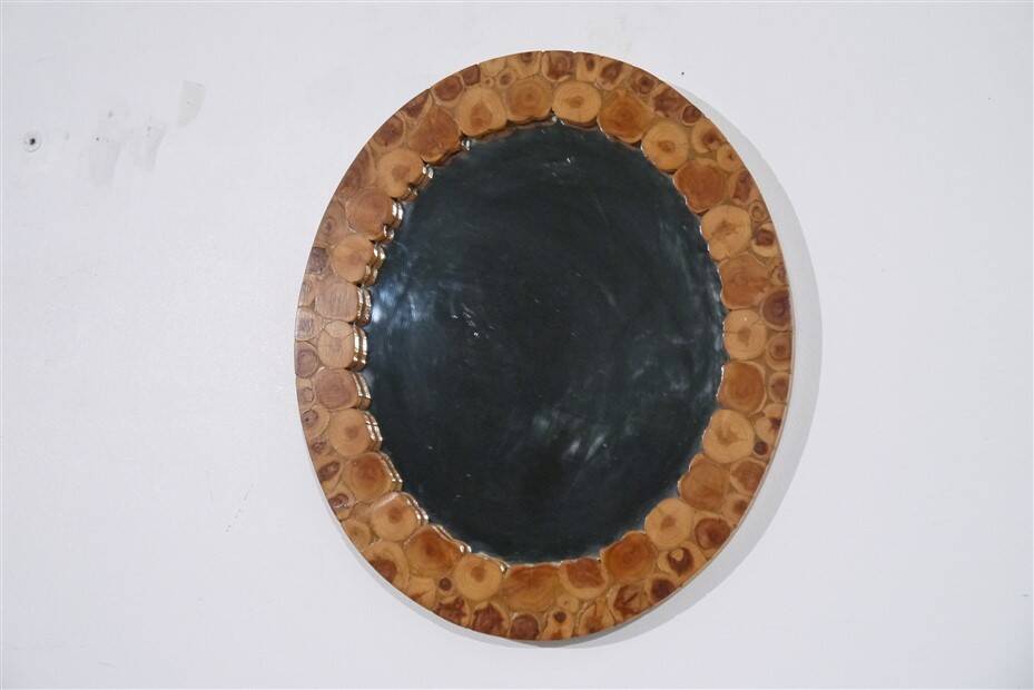Vintage Scandinavian wooden mirror 1960