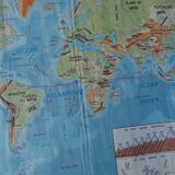 Planisphere world map vintage physics and vegetation