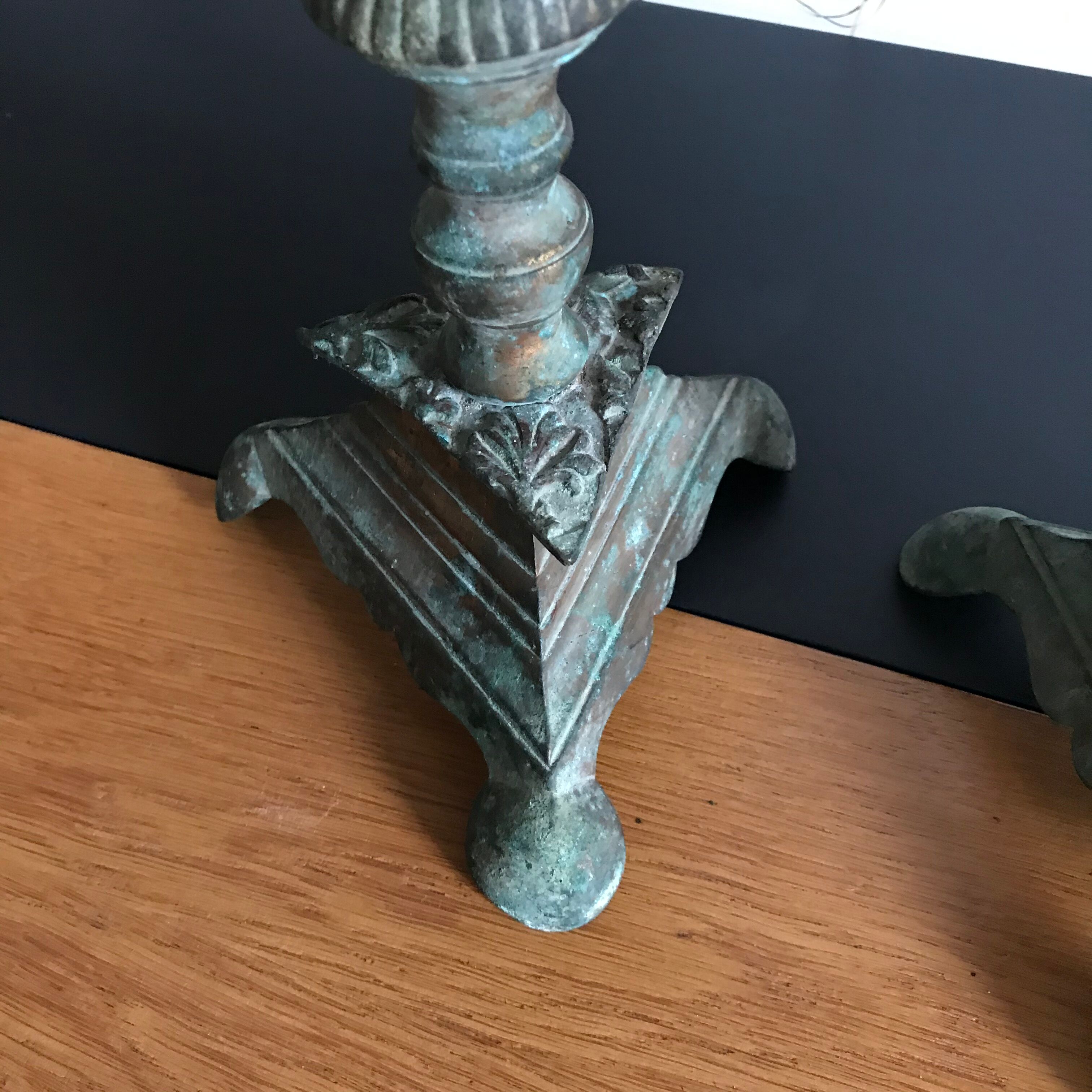 Pair of old candlesticks