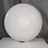 Luminaire à encastrer en verre de Murano blanc tourbillonnant