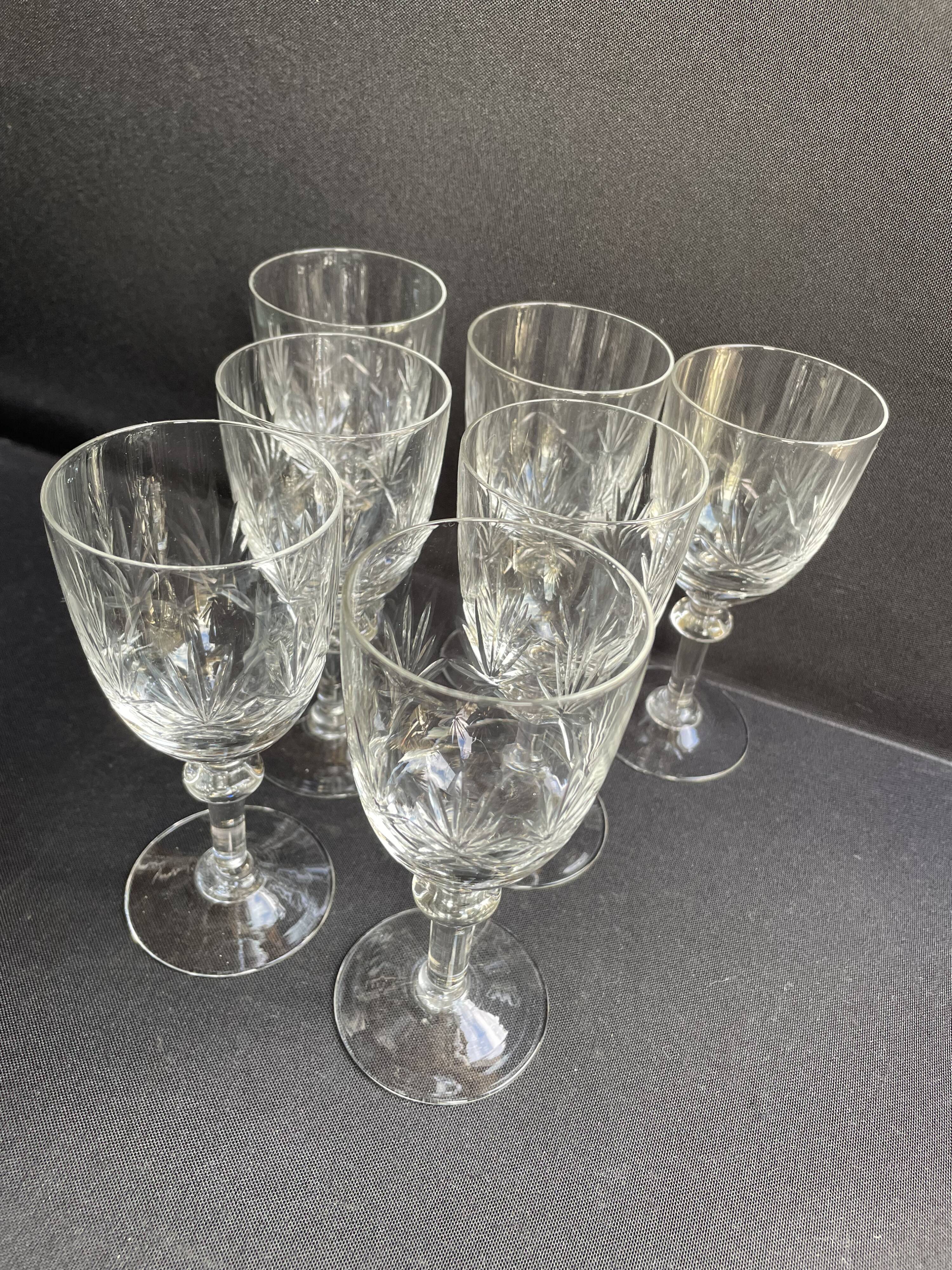7 port glasses – Blown and cut crystal