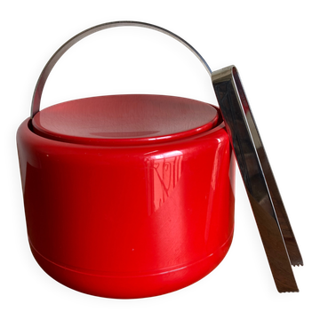 Seau à glace Stelton Denmark en abs rouge Space age pop 1960