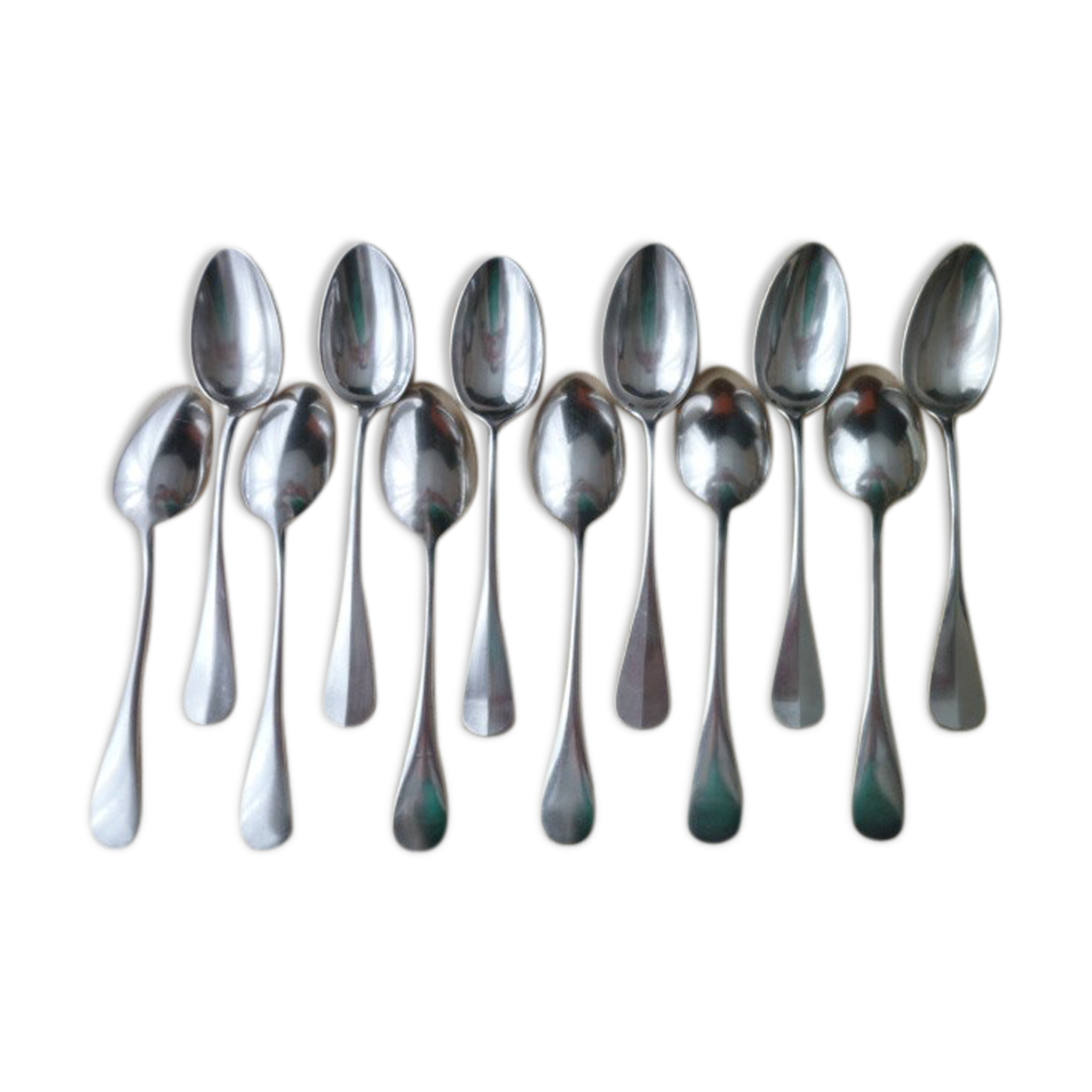 Box of 12 teaspoons in silver metal Metal White Model uniplat