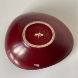 Earthenware pocket tray, red covered and foam with gilding