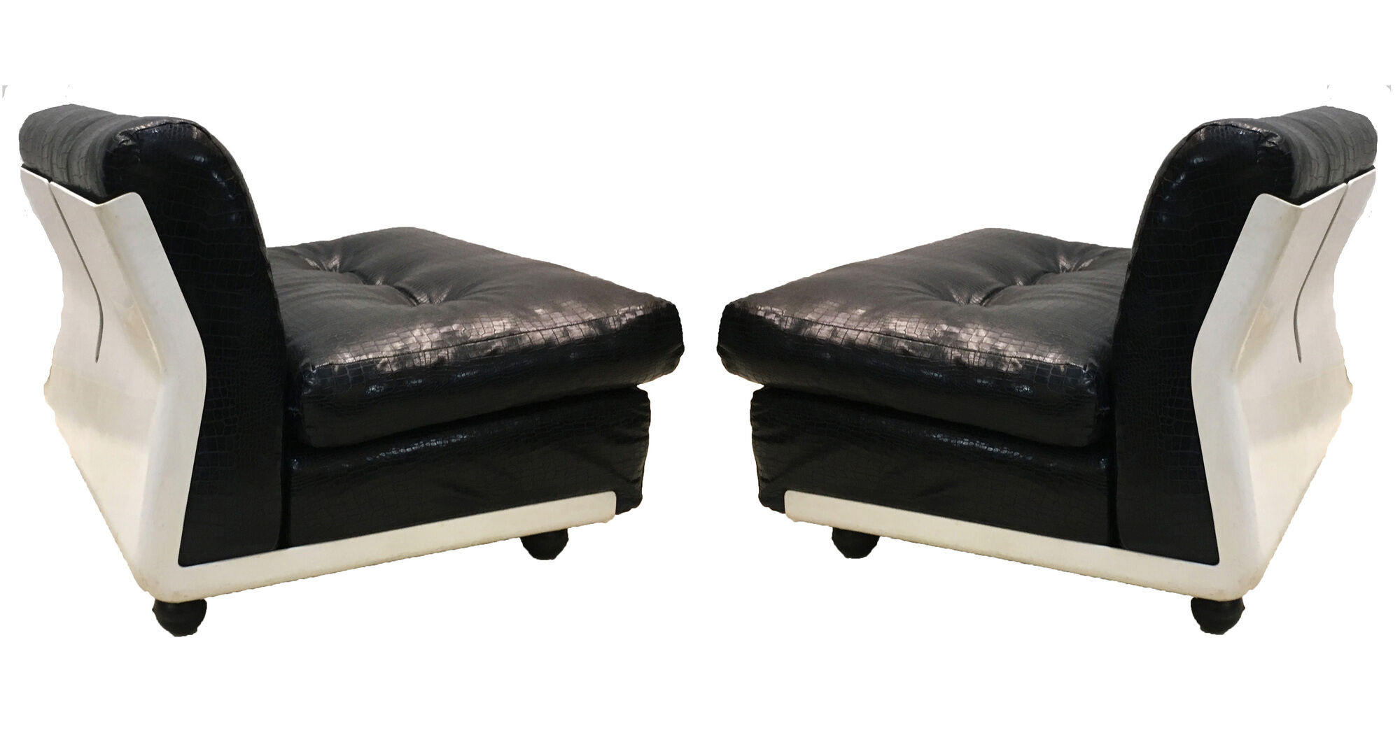 Amanta faux leather armchairs by Mario Bellini for B&B Italia