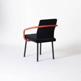 Ettore Sottsass Memphis Mandarin Chair for Knoll reupholstered in cotton velvet