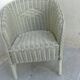 Fauteuil enfant en rotin blanc  vintage