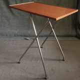 Danish teak and aluminium adjustable wine table, 1960s