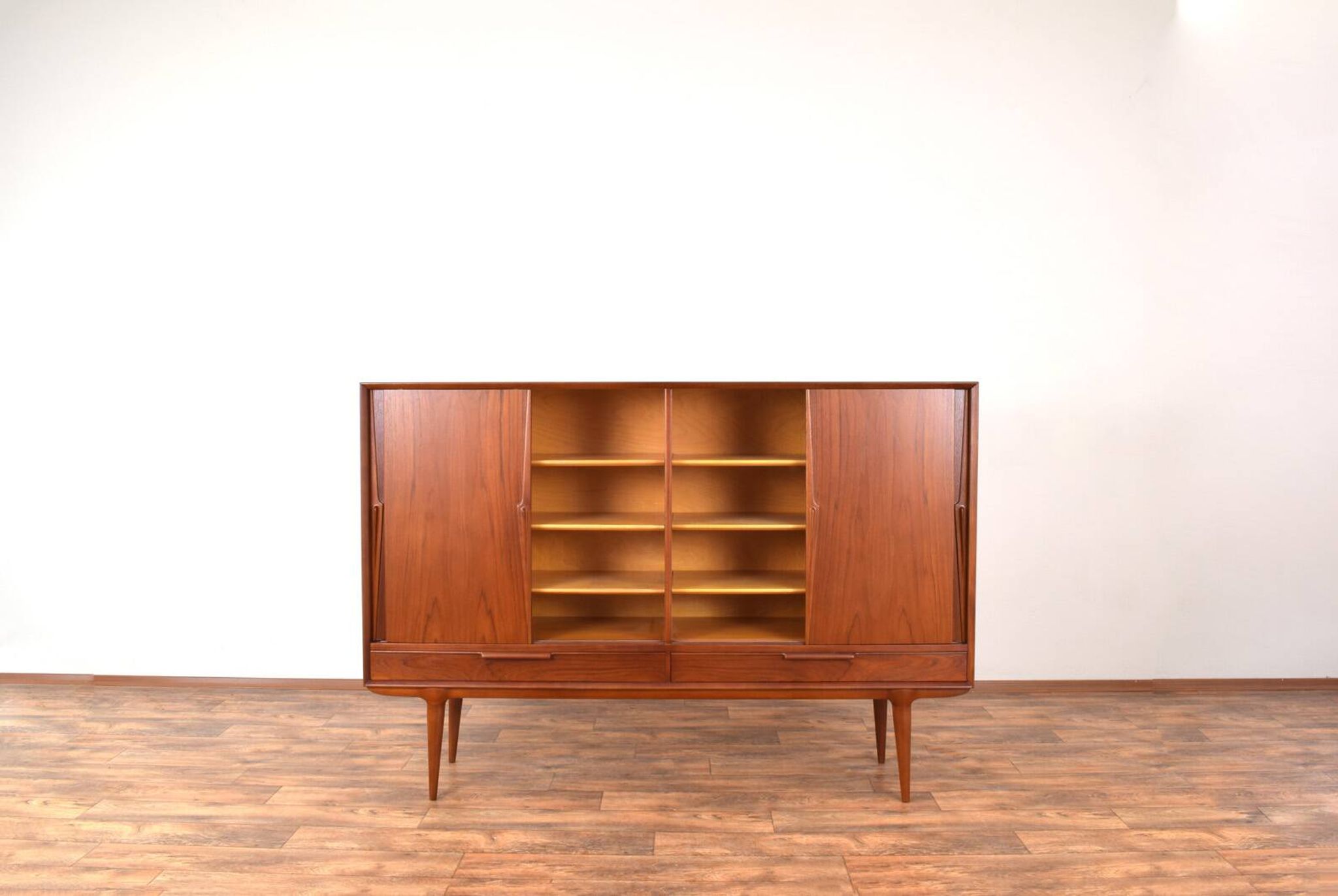 Mid-Century Danish Teak Highboard Model 13 by Gunni Omann for Omann Jun