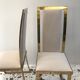 Set of 2 Michel Mangematin chairs in brass and virgin wool.