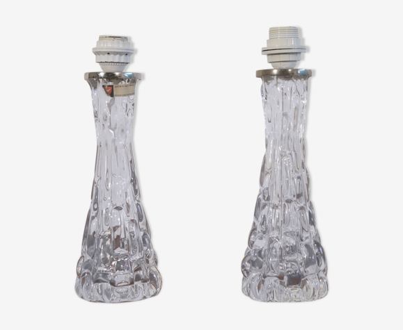 Paire de lampes de Carl Fagerlund pour Orrefors 1960