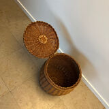 Basket stool wicker box