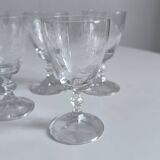 Set of 6 crystal wine glasses