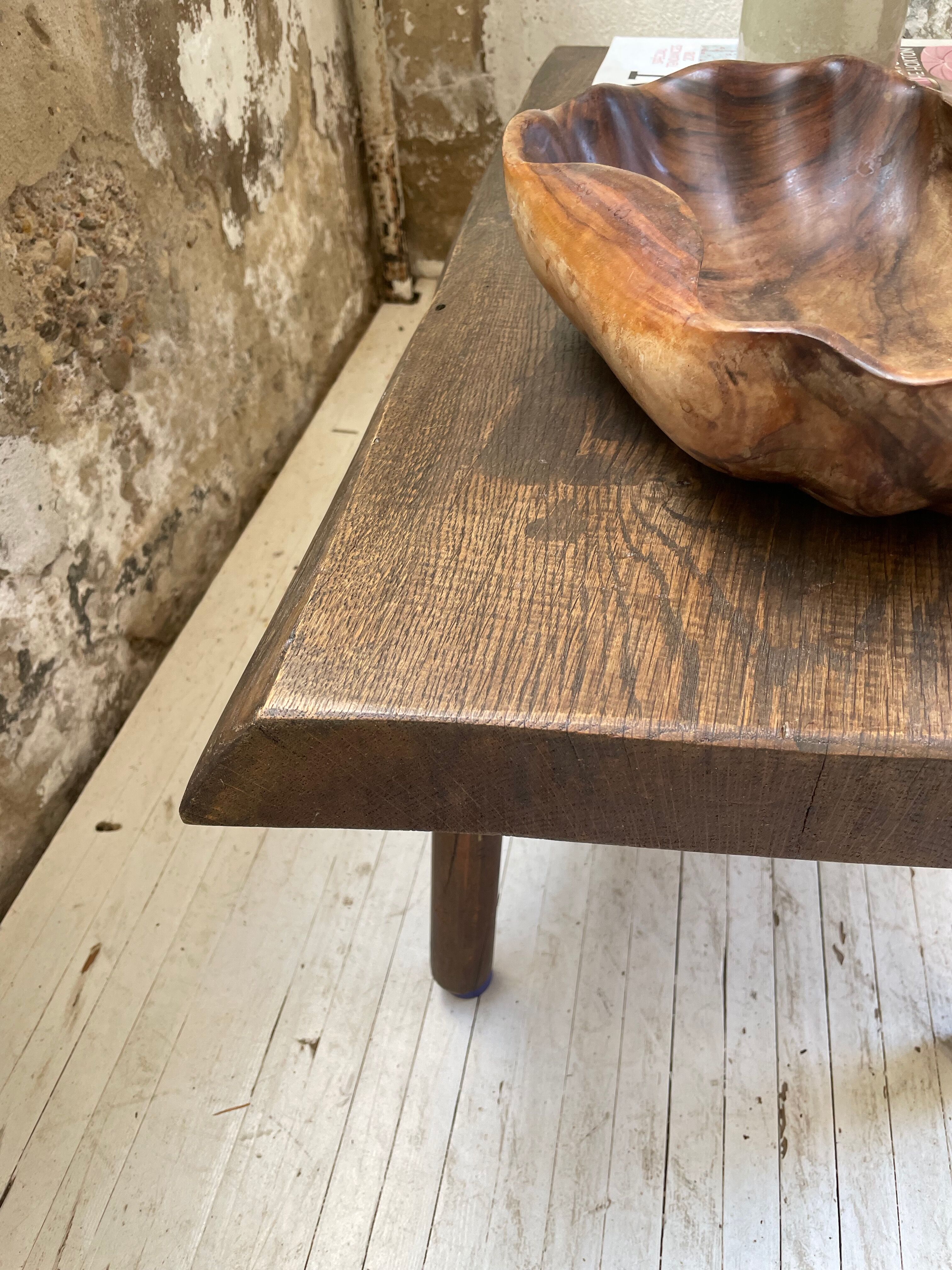 Brutalist oak coffee table