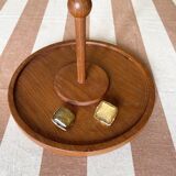 Plateau à condiments en teck vintage