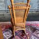 Rocking-chair / vintage rocking chair made of wood and wicker