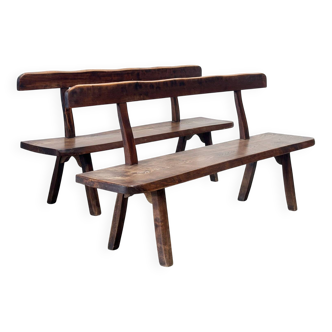 Sculptural oak bench by Aranjou