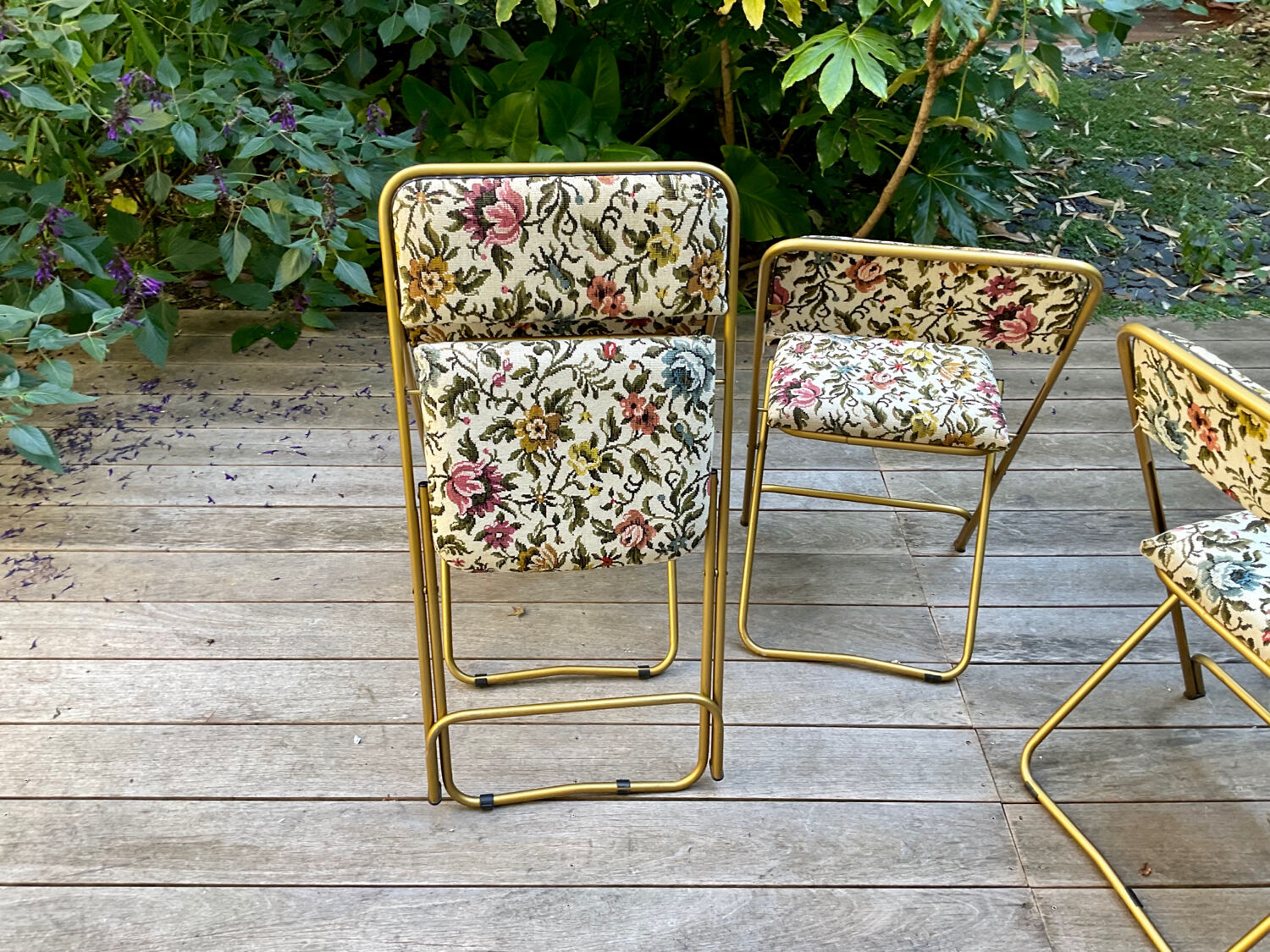 4 Vintage Lafuma Chantazur folding chairs