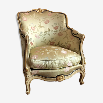 Fauteuil bergère en soie