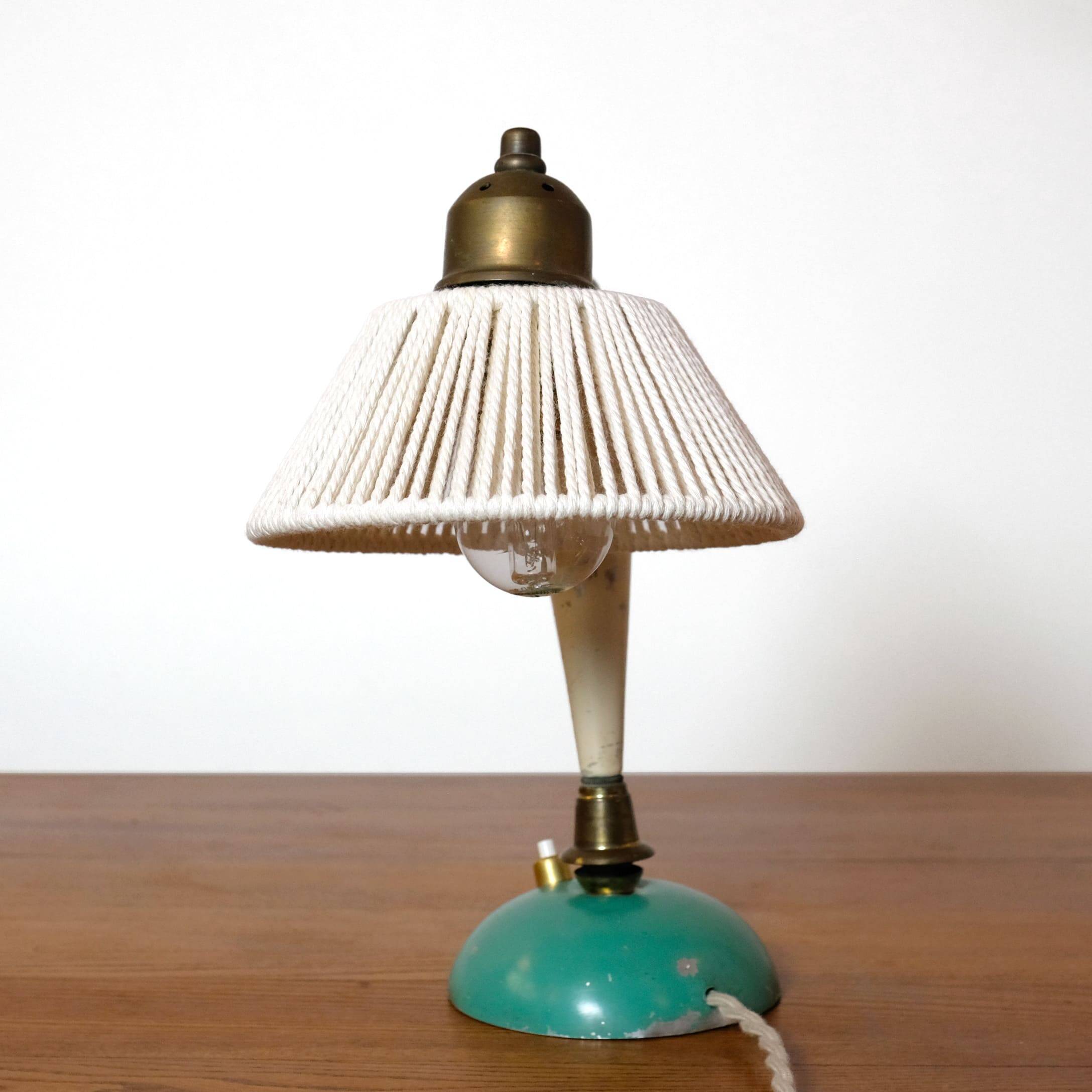 Brass and lacquered metal lamp from the 1950s.