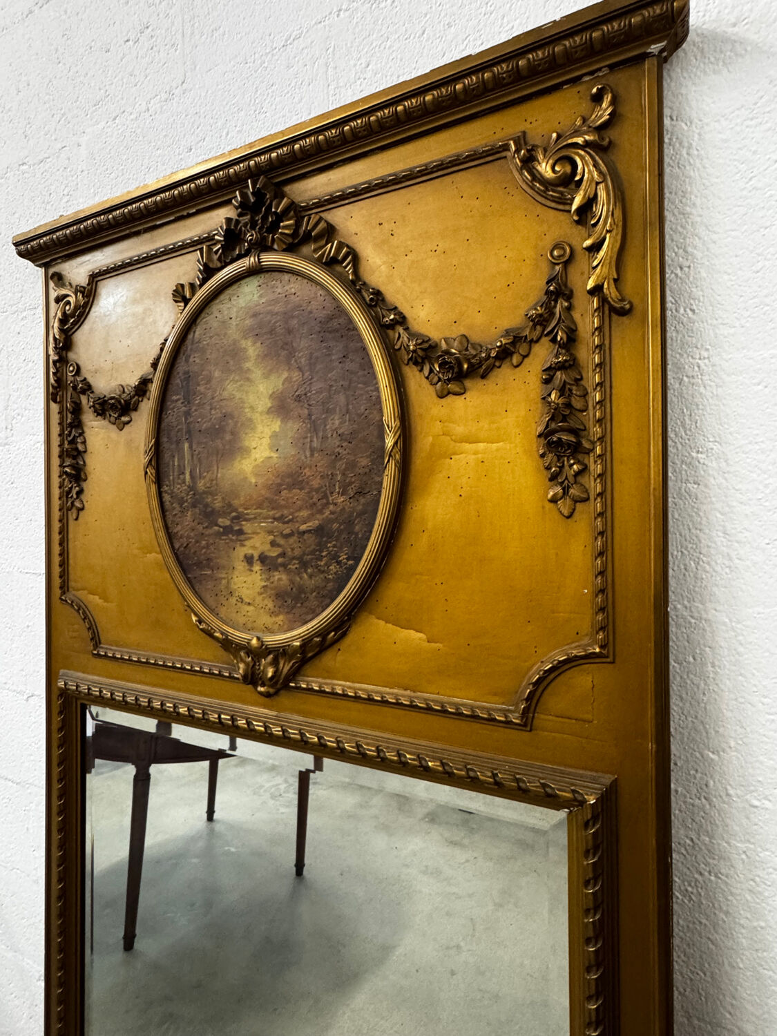 Louis XVI style trumeau mirror