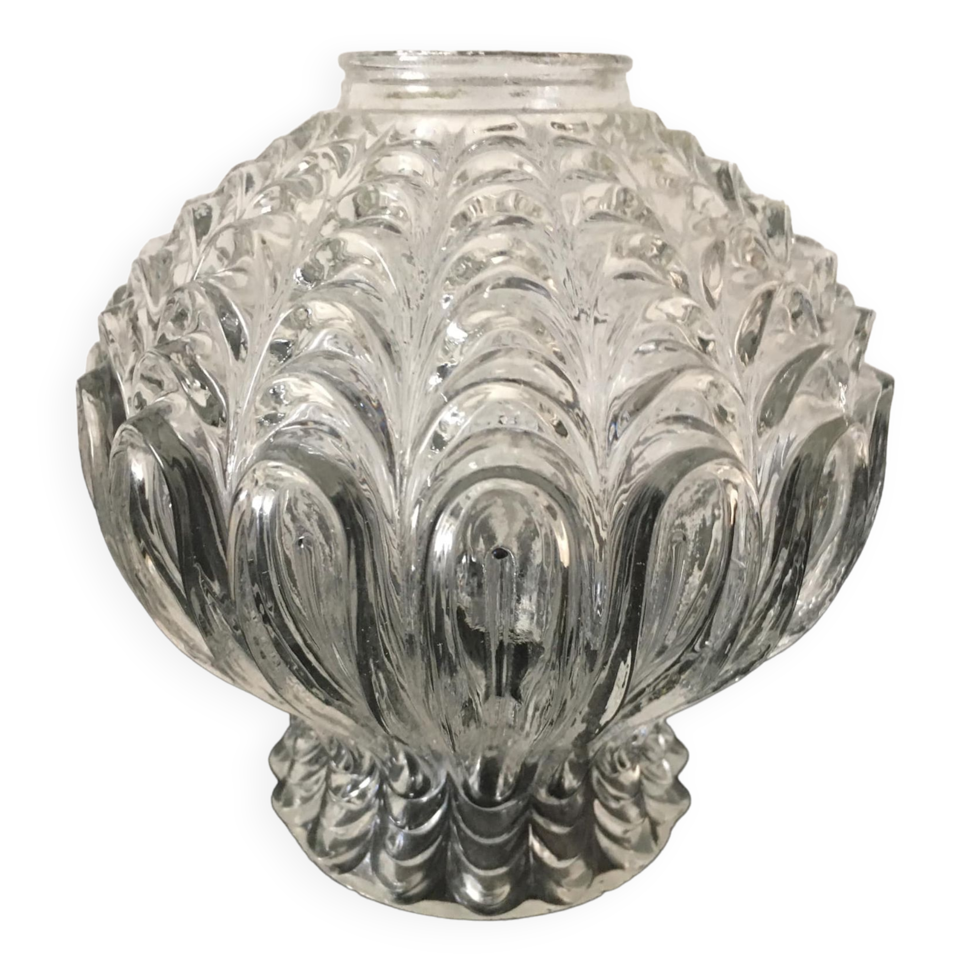 Worked transparent glass tulip