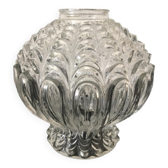 Worked transparent glass tulip