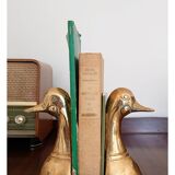 Serre-livres vintage en laiton tête de canard