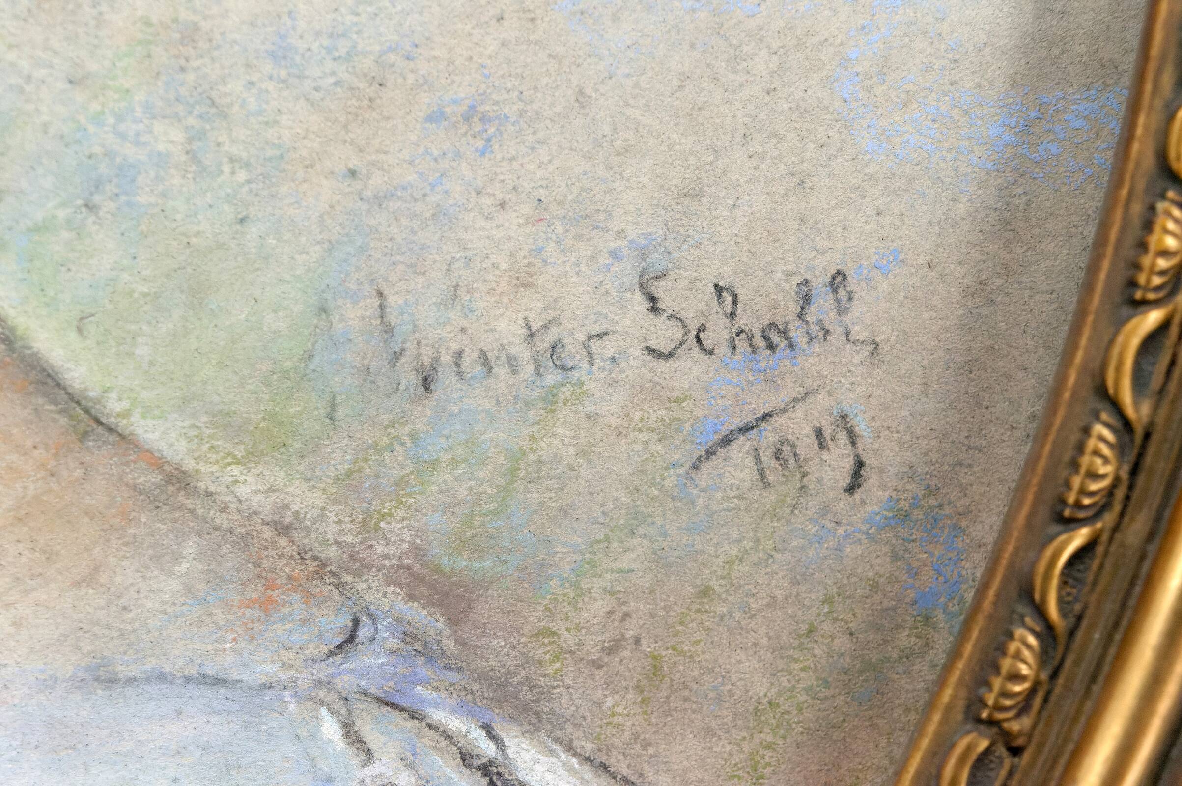 Portrait of a young girl, By Céline-Alice Winter-Schahl, Pastel, 1919