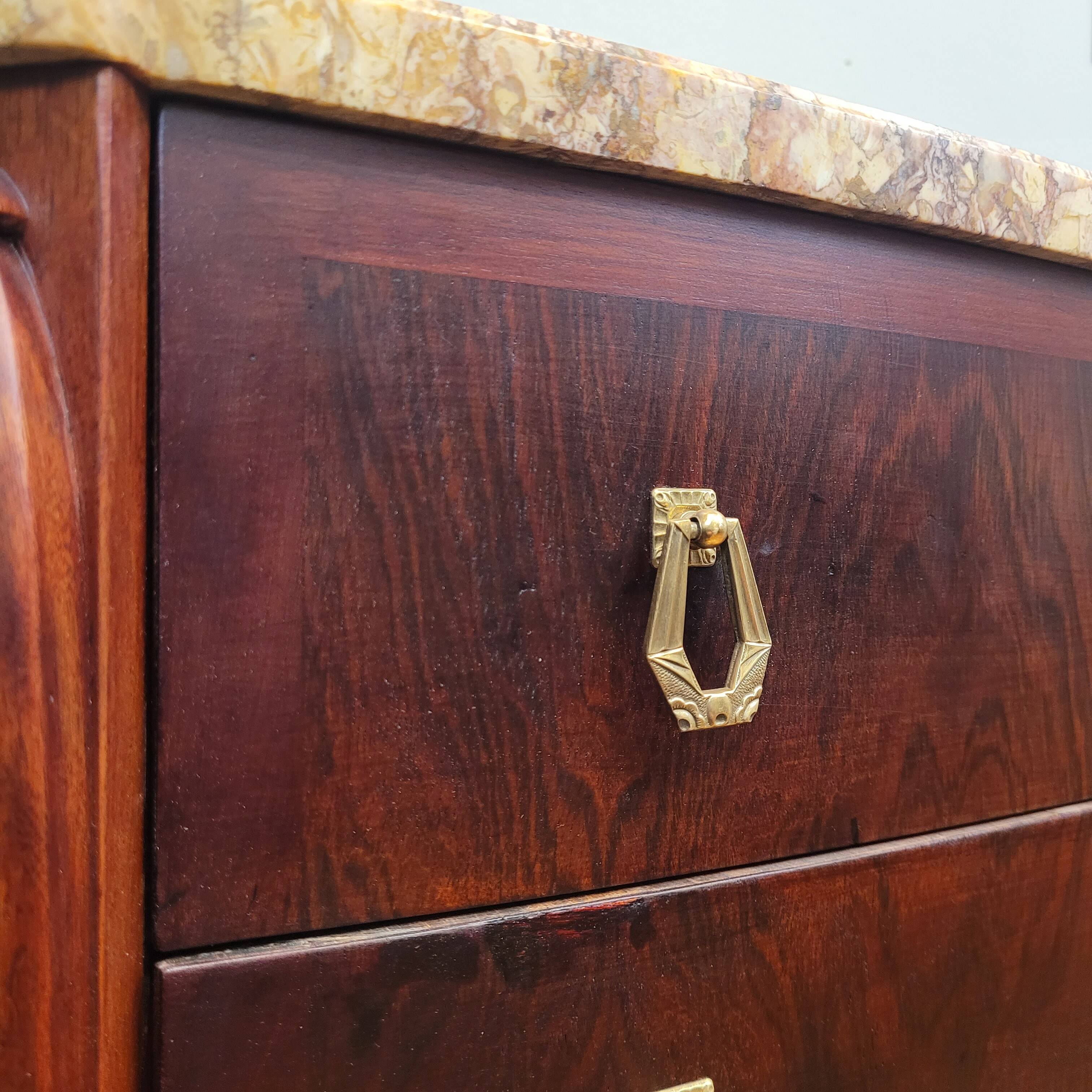 Art Deco dresser, siguiendo JE Ruhlmann, wood and colors, 40's - France