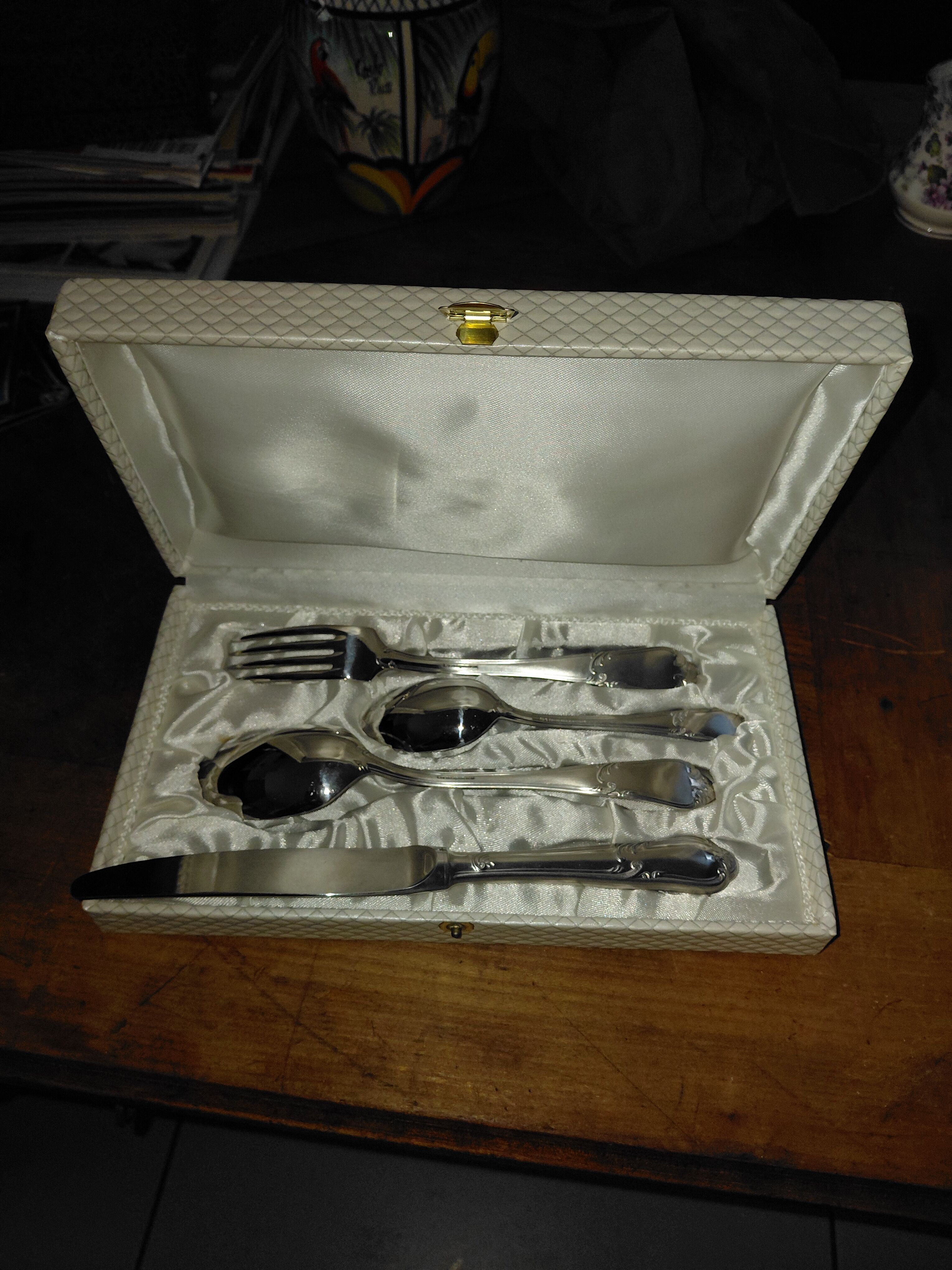 Set of 4 stainless steel children's cutlery by Guy Degrenne