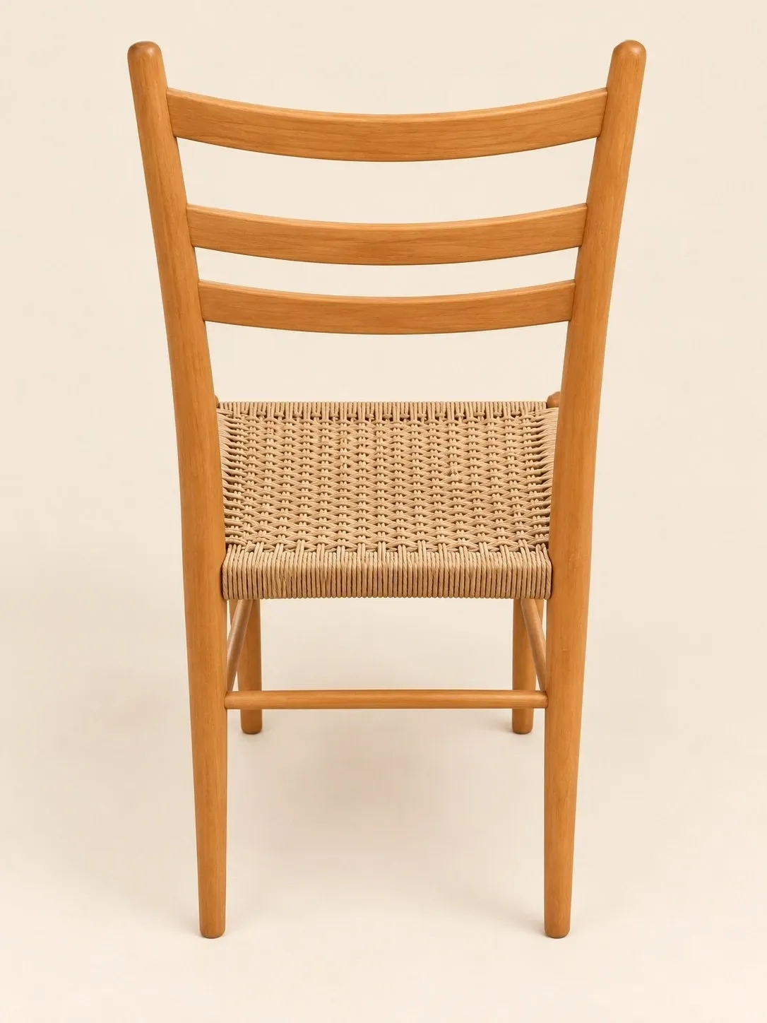 Six mid-century Scandinavian chairs, wood & Danish cord, 1960s.
