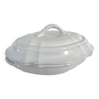 Large white tureen signed Feret in Moustiers