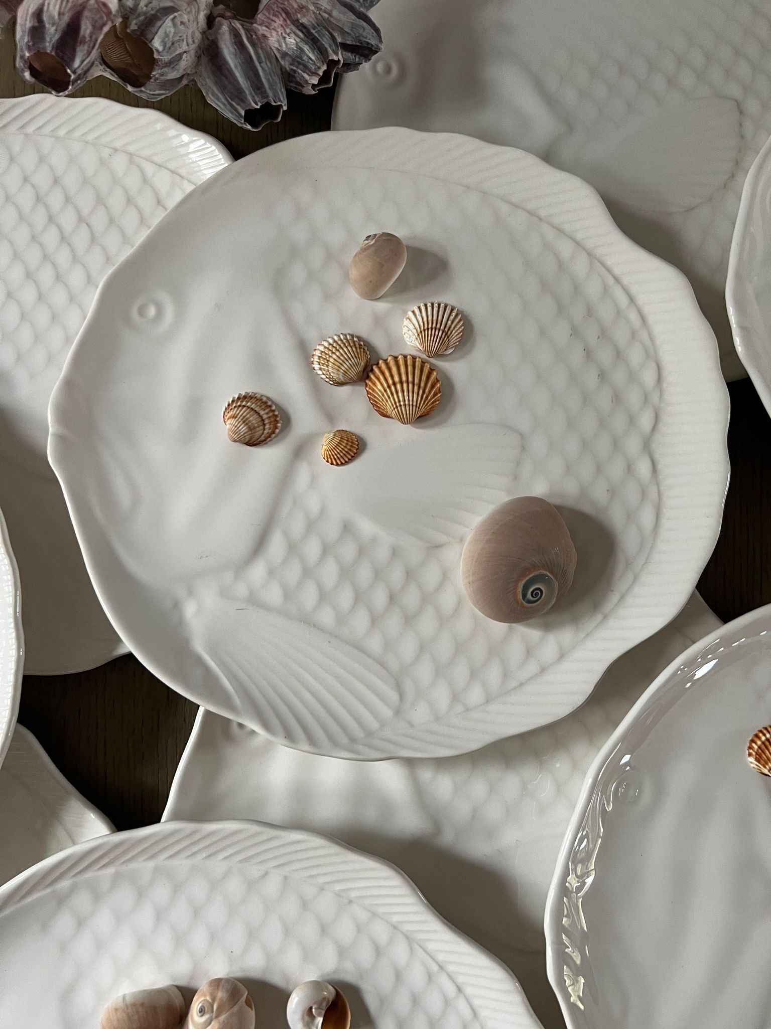 10 Vintage fish-shaped flat plates