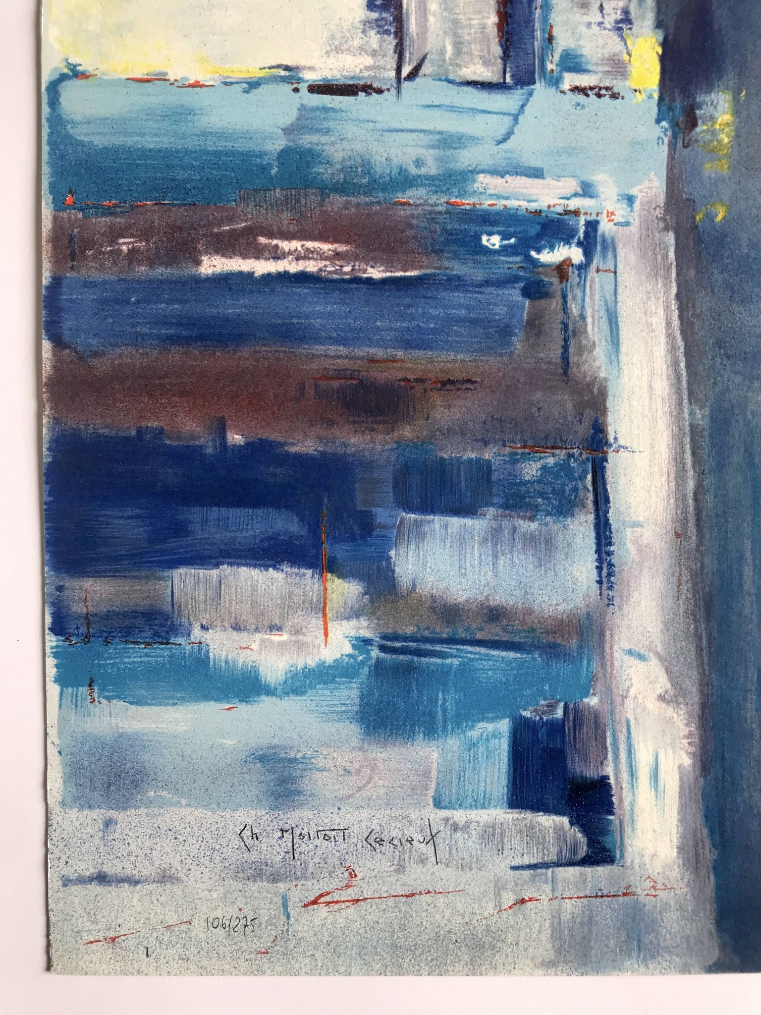 Artist's studio. Original lithograph signed in pencil.