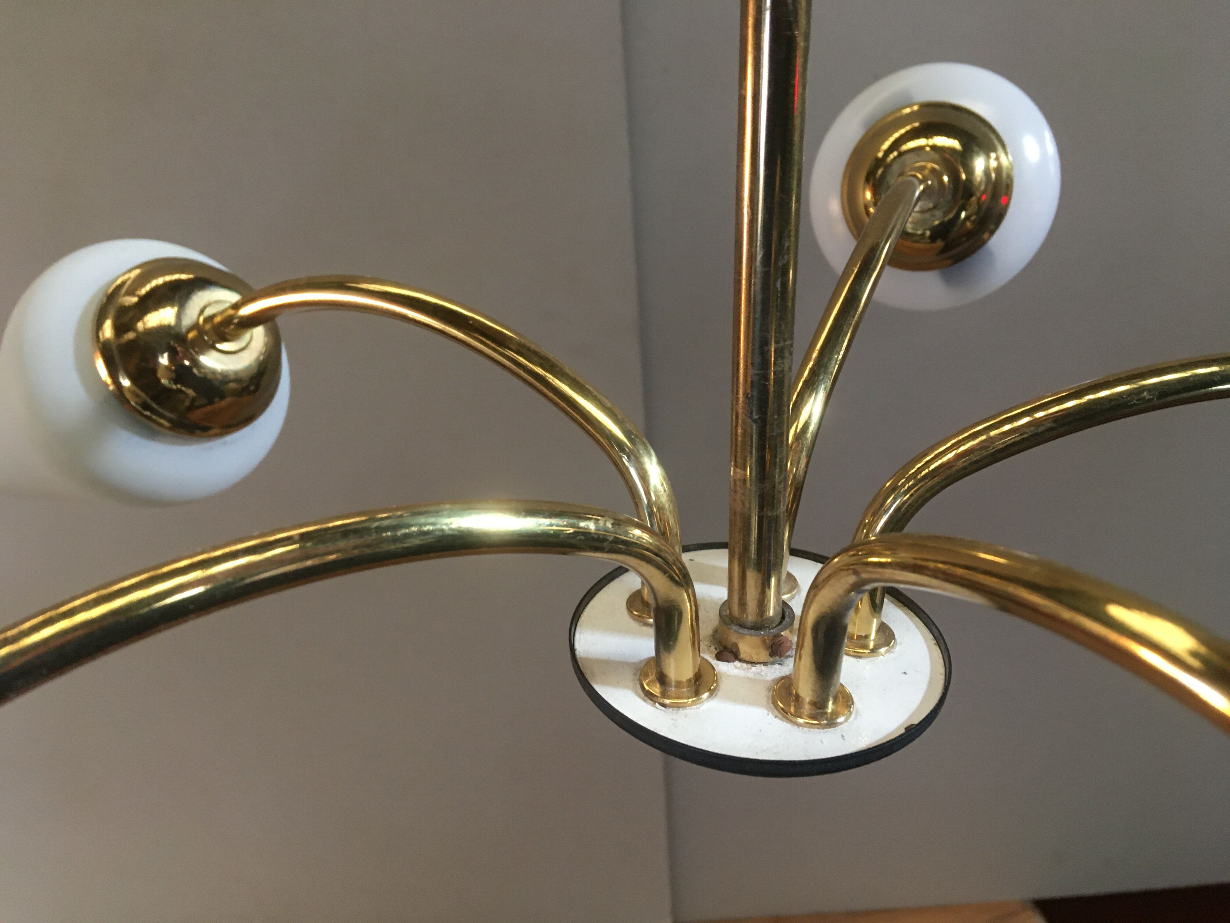 Lustre Arlus vintage laiton 5 branches