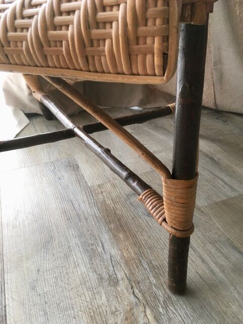 Fauteuil en rotin d'époque