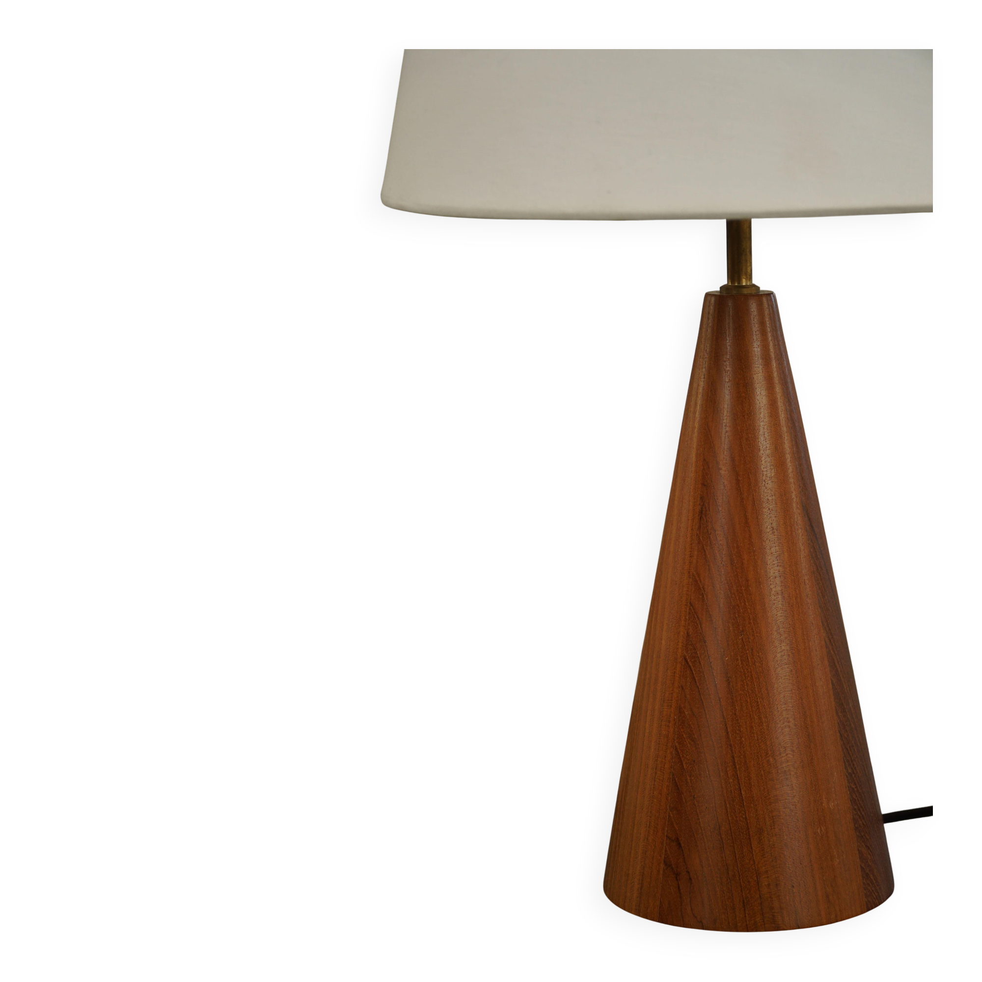 Modern Danish, a conical table lamp in teak, 1980s.