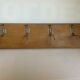 Wall coat rack in thick wood 4 hooks