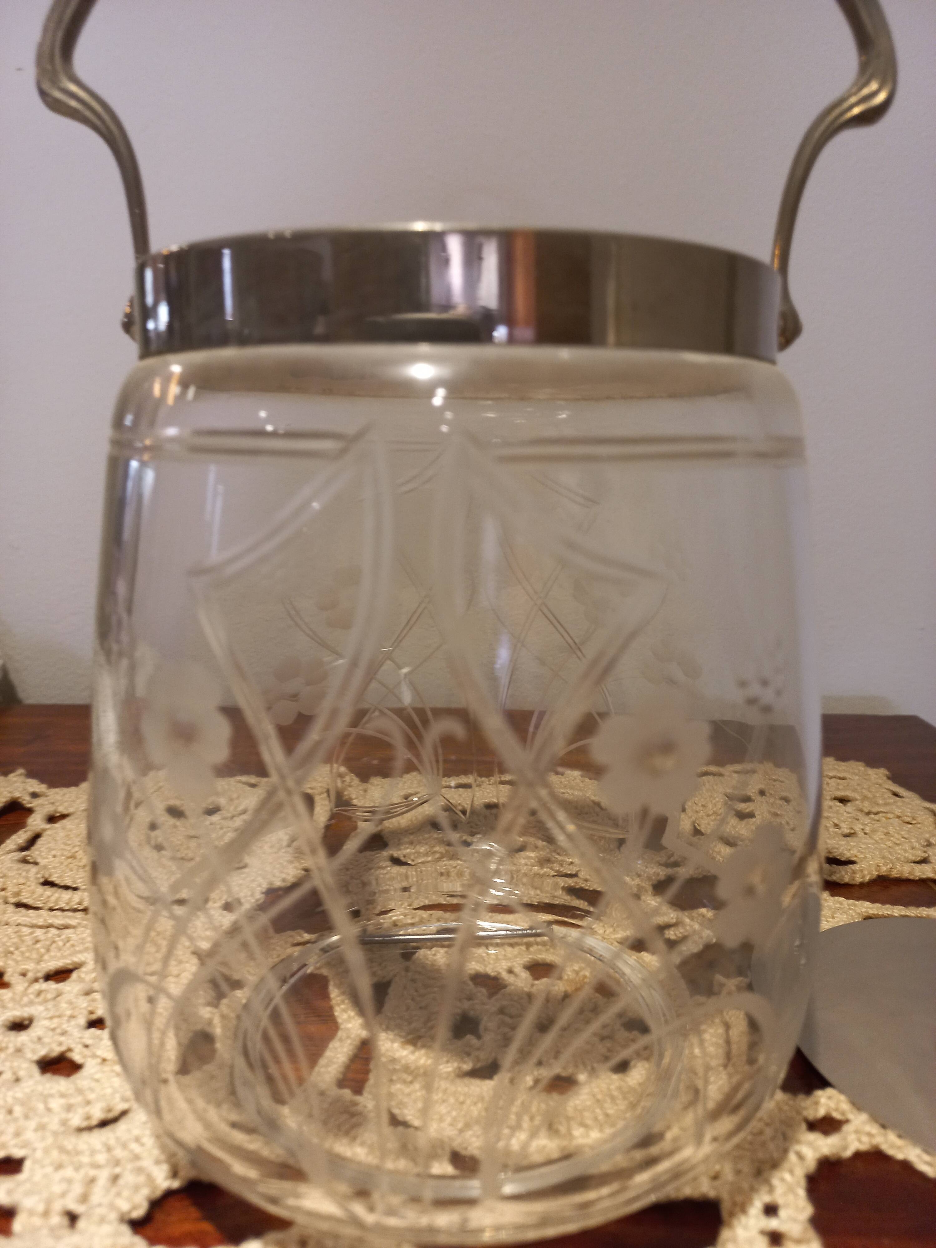 Art Nouveau Ice Bucket Hanse ES Silver Metal Lid