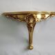 French vintage regency style gold resin half round console wall table 4022